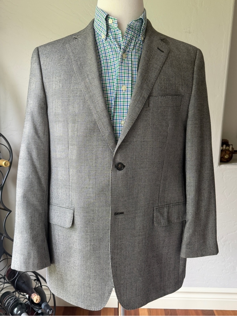 Lauren Ralph Lauren Men's Cashmere & Wool Gray Glen Plaid Sport Coat Blazer 42R
